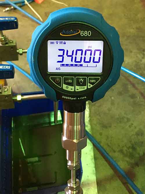 closeup photo of Hydrostatic Pressure Testing