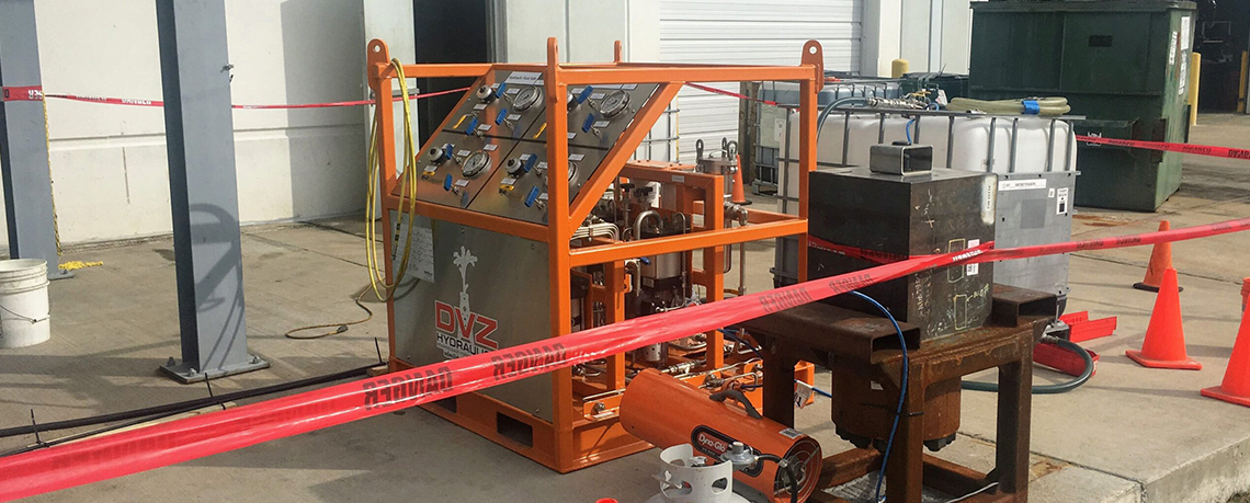 closeup photo of DVZ Hydraulic Control Line Flushing